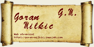 Goran Milkić vizit kartica